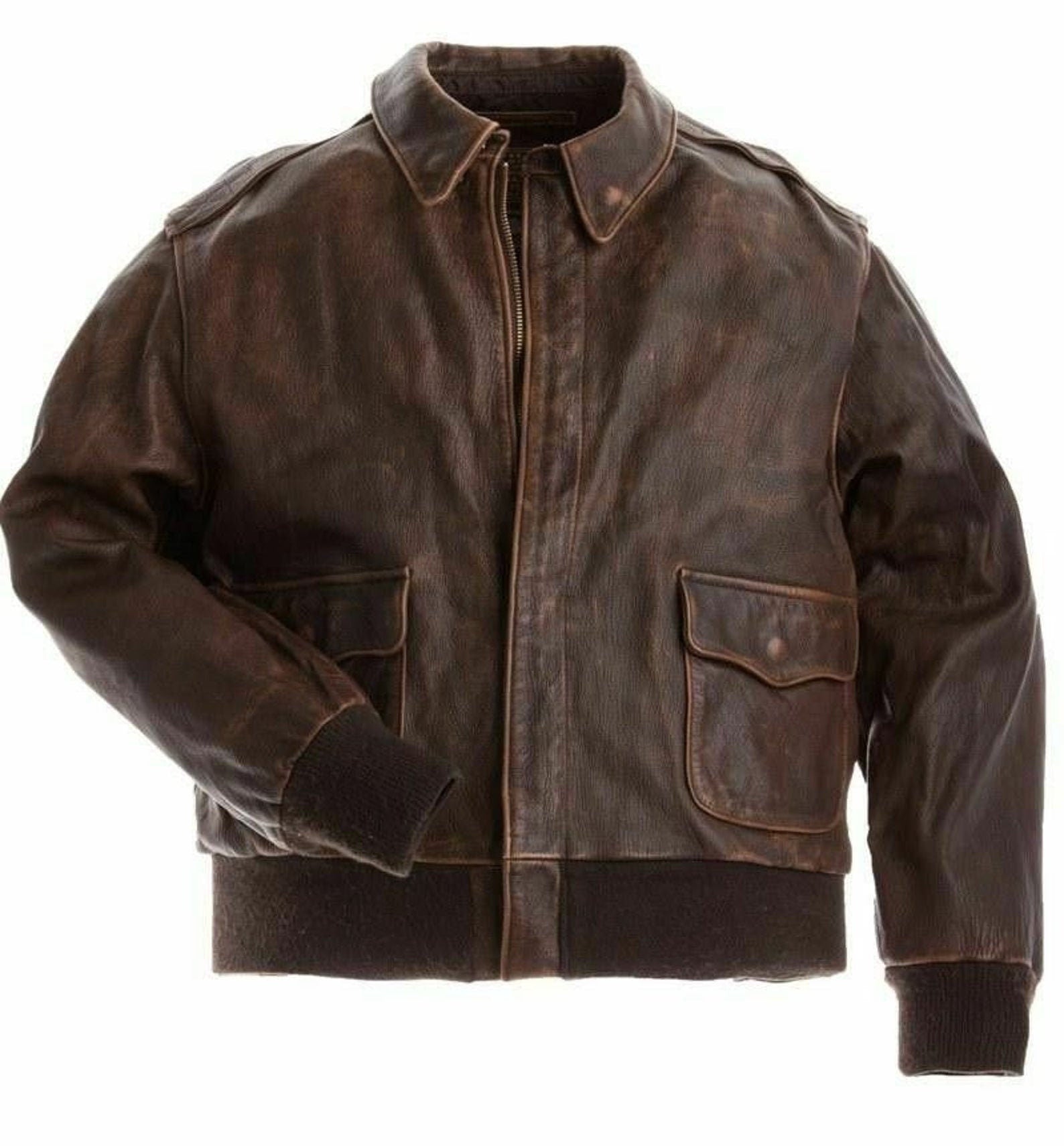 Handmade A2 Aviator RAF Flight Bomber Jacket Handmade Real Leather Jacket for Men