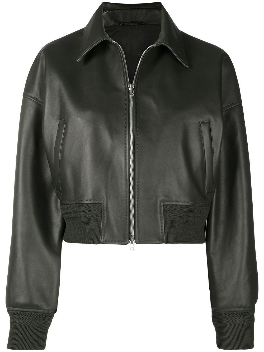 Handmade Leather Bomber-Style Jacket
