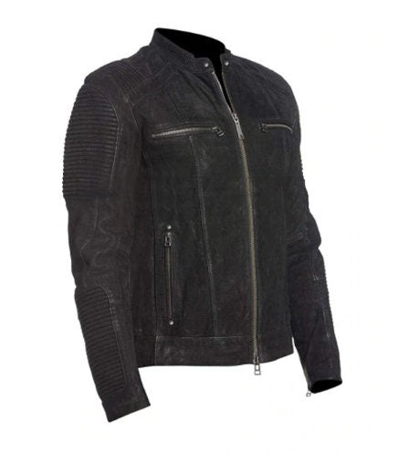 Handmade Cafe Racer Black Retro Motorcycle Distressed Leather Jacket
