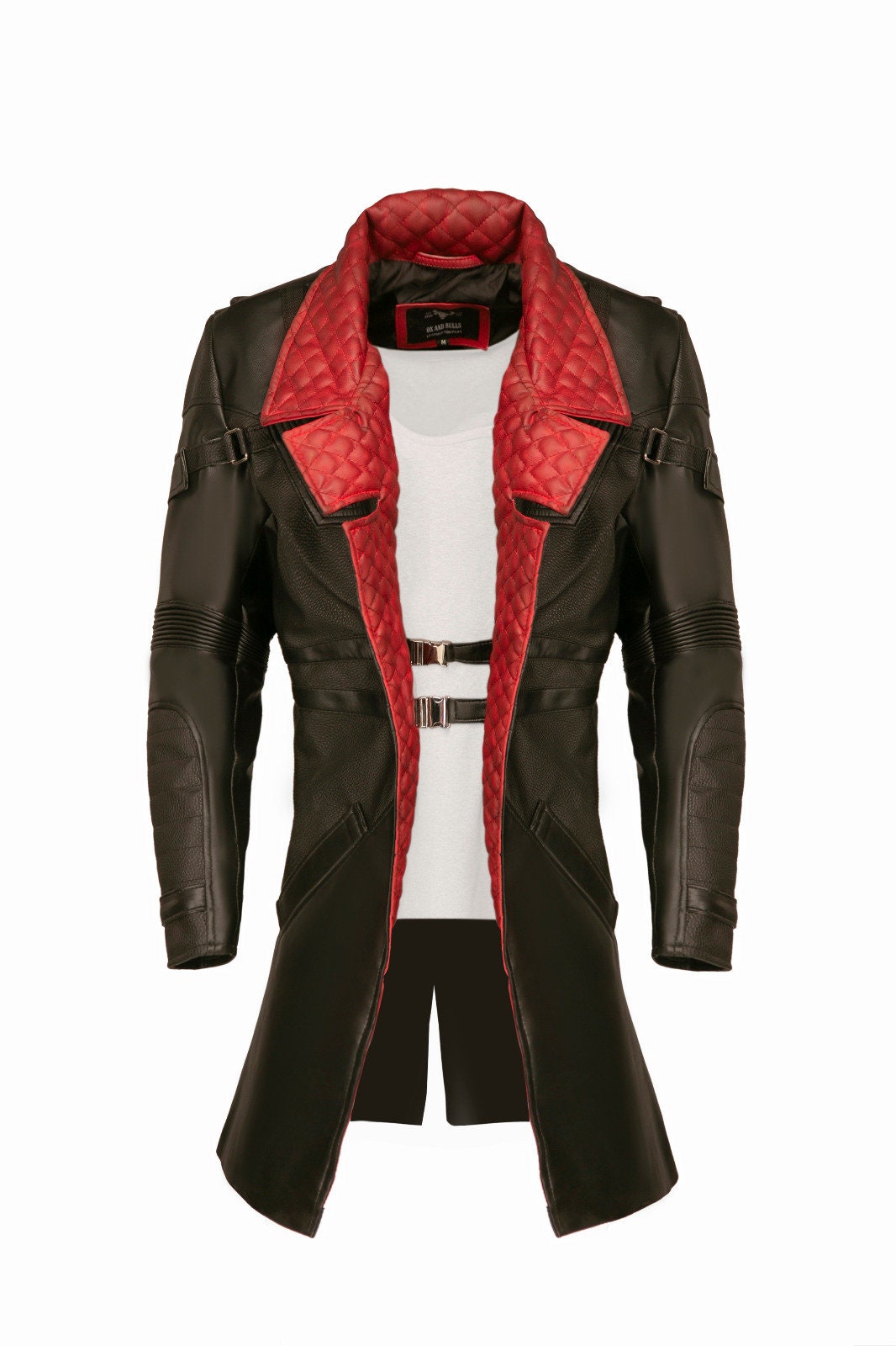 Cyber punk 20-77 Phantom Liberty Solomon Reed Cosplay Costume Black Leather Coat, Cosplay Idris Elba Inspired Handcrafted by Ox and Bulls