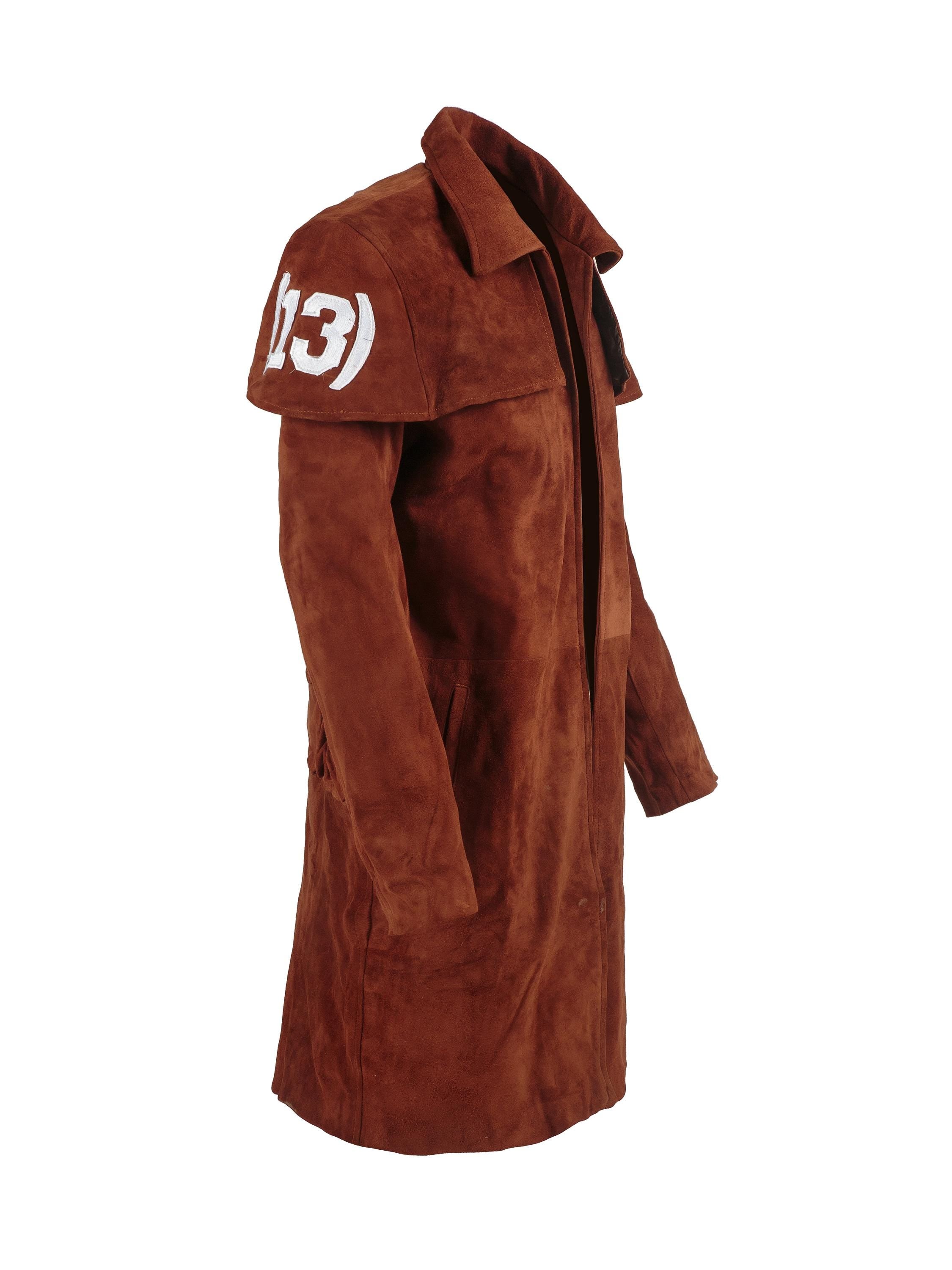 New Vegas NCR Ranger A7 Brown Duster | Long Brown Suede Leather Coat | Fallout-Inspired Cosplay Trench Coat Handcrafted by Ox and Bulls