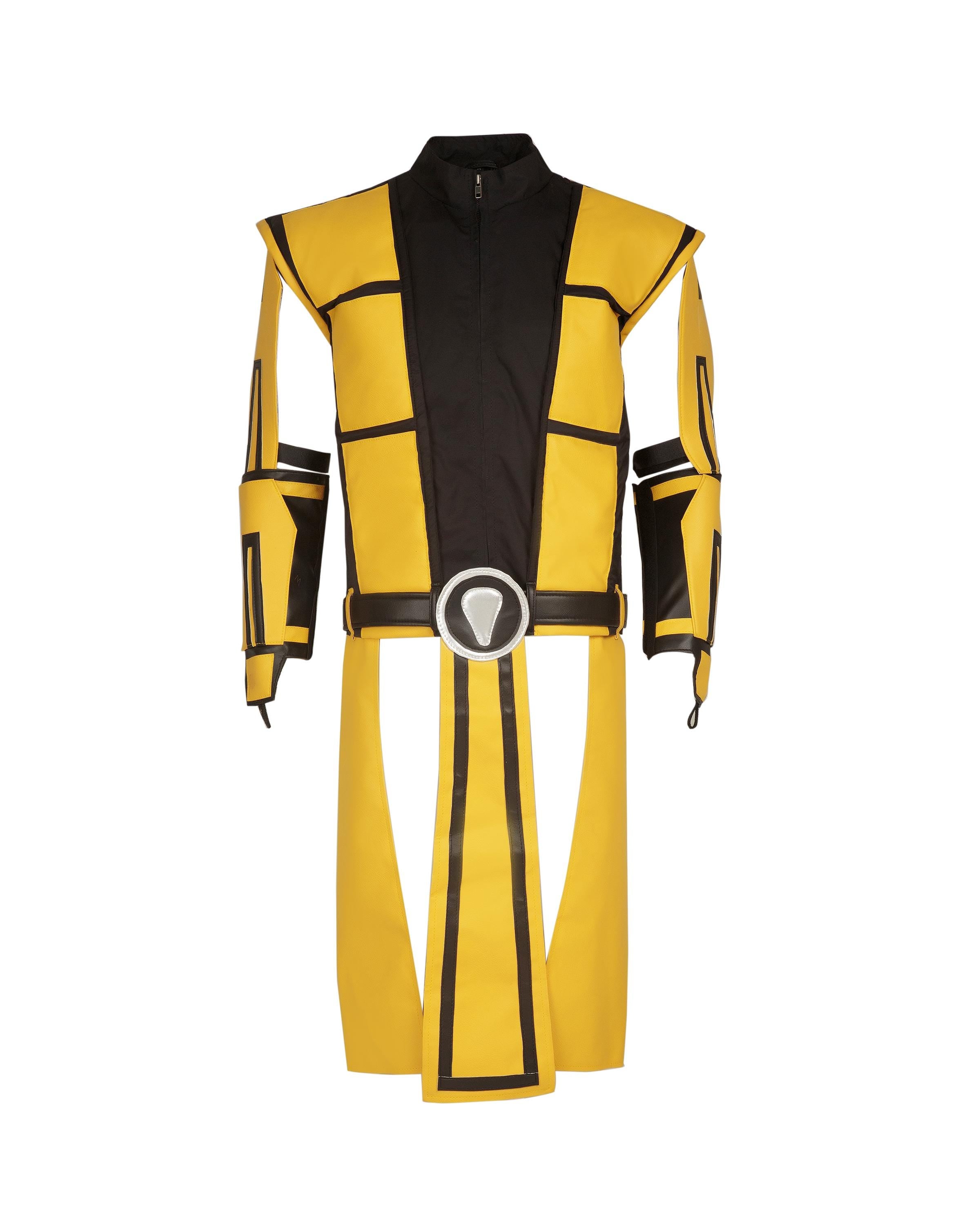 Scorpion Mortal Kombat Cosplay Costume Suit with Vest Handcrafted by Ox and Bulls