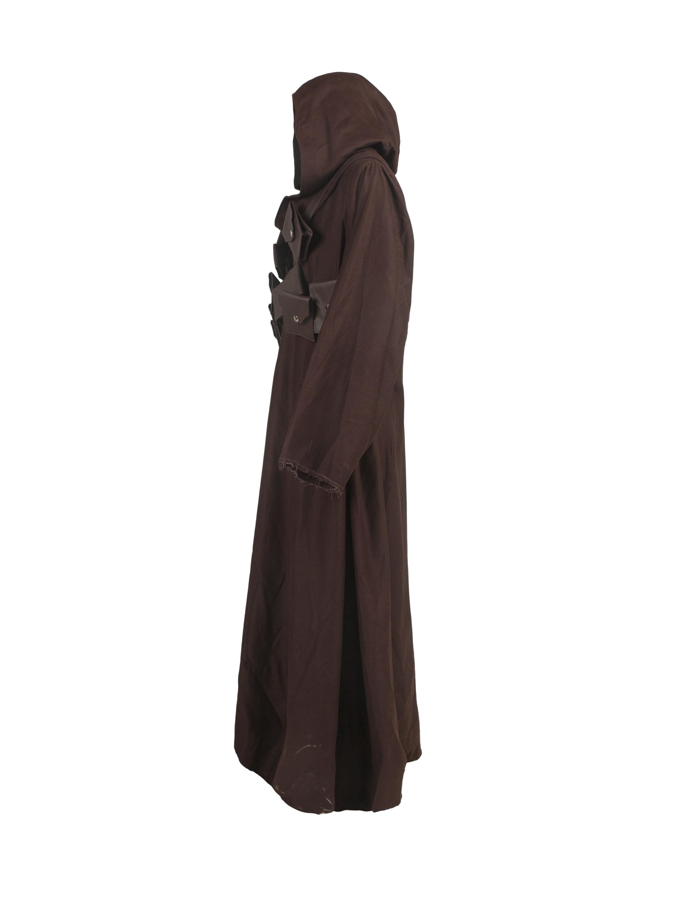 Handcrafted Desert Nomad Cloak with Leather Straps | Hooded Warrior Costume