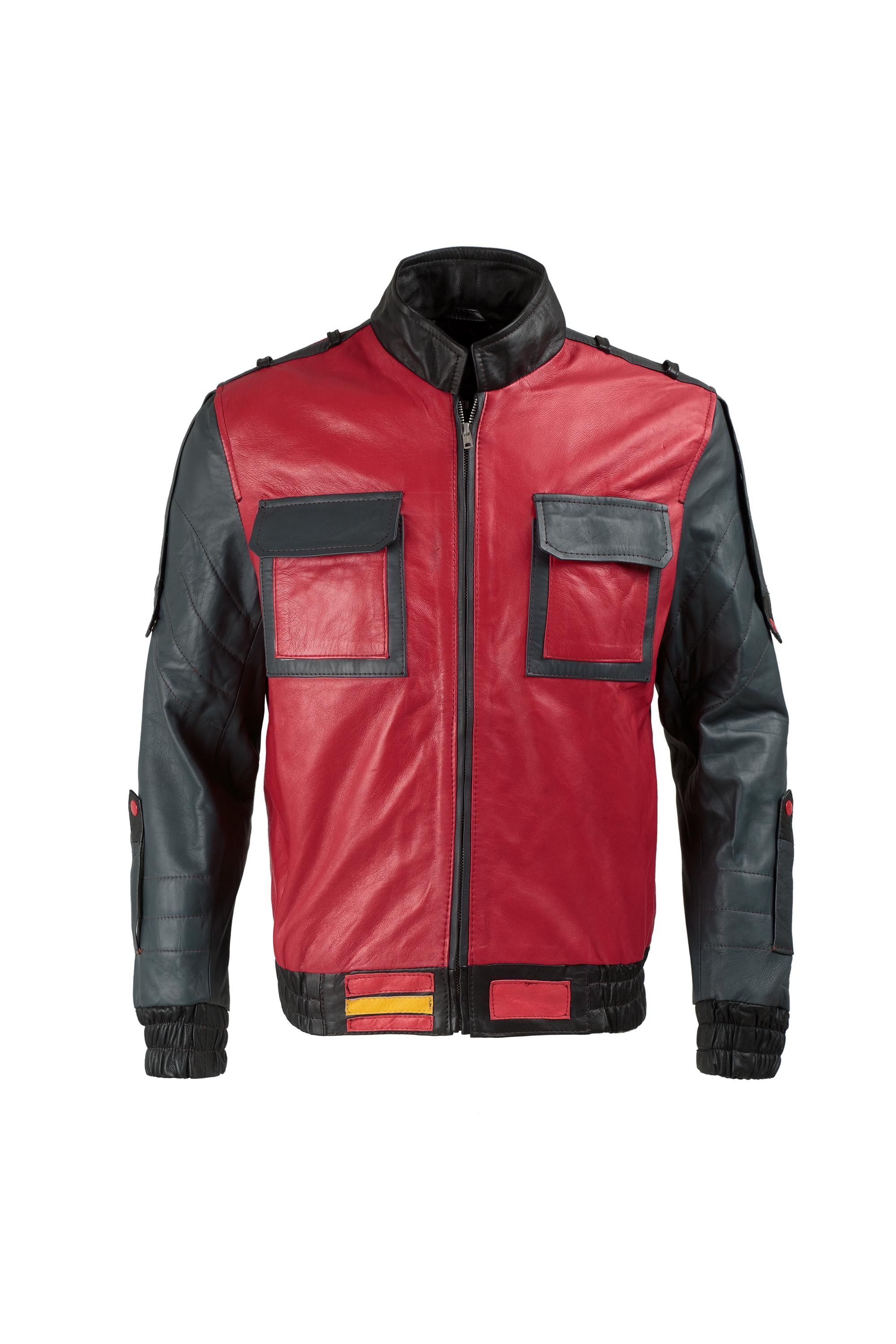 Handmade Marty McFly 2 Leather jacket, BTTF Part ll Back to the future Michael J.Fox