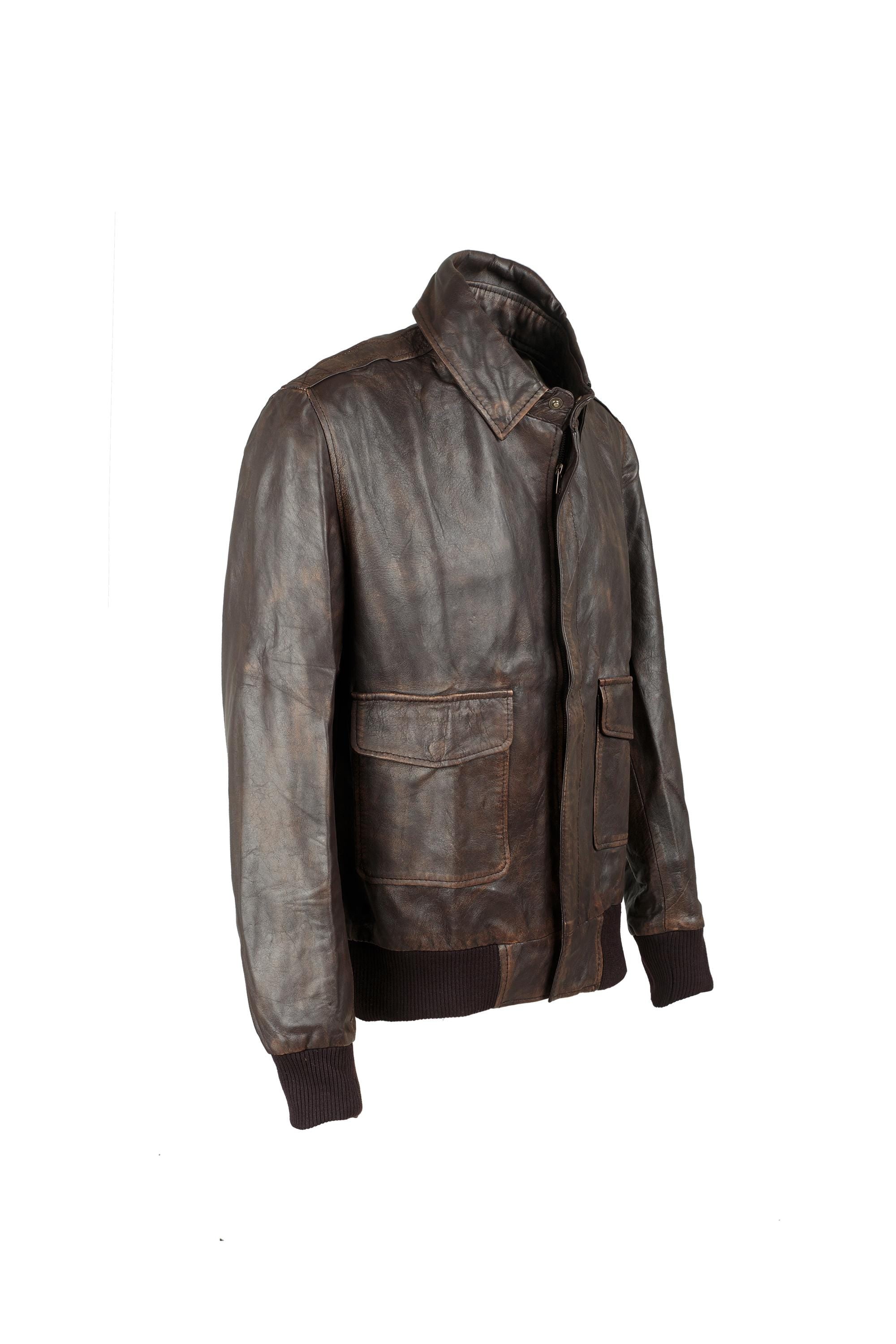 Handmade A2 Leather Aviator Jacket - WWII Flight Bomber Style