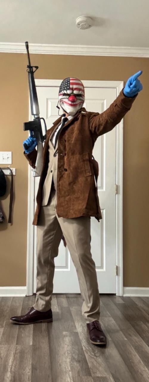 Dallas from Payday 3 Cosplay Coat designed and Handcrafted by OX and Bulls