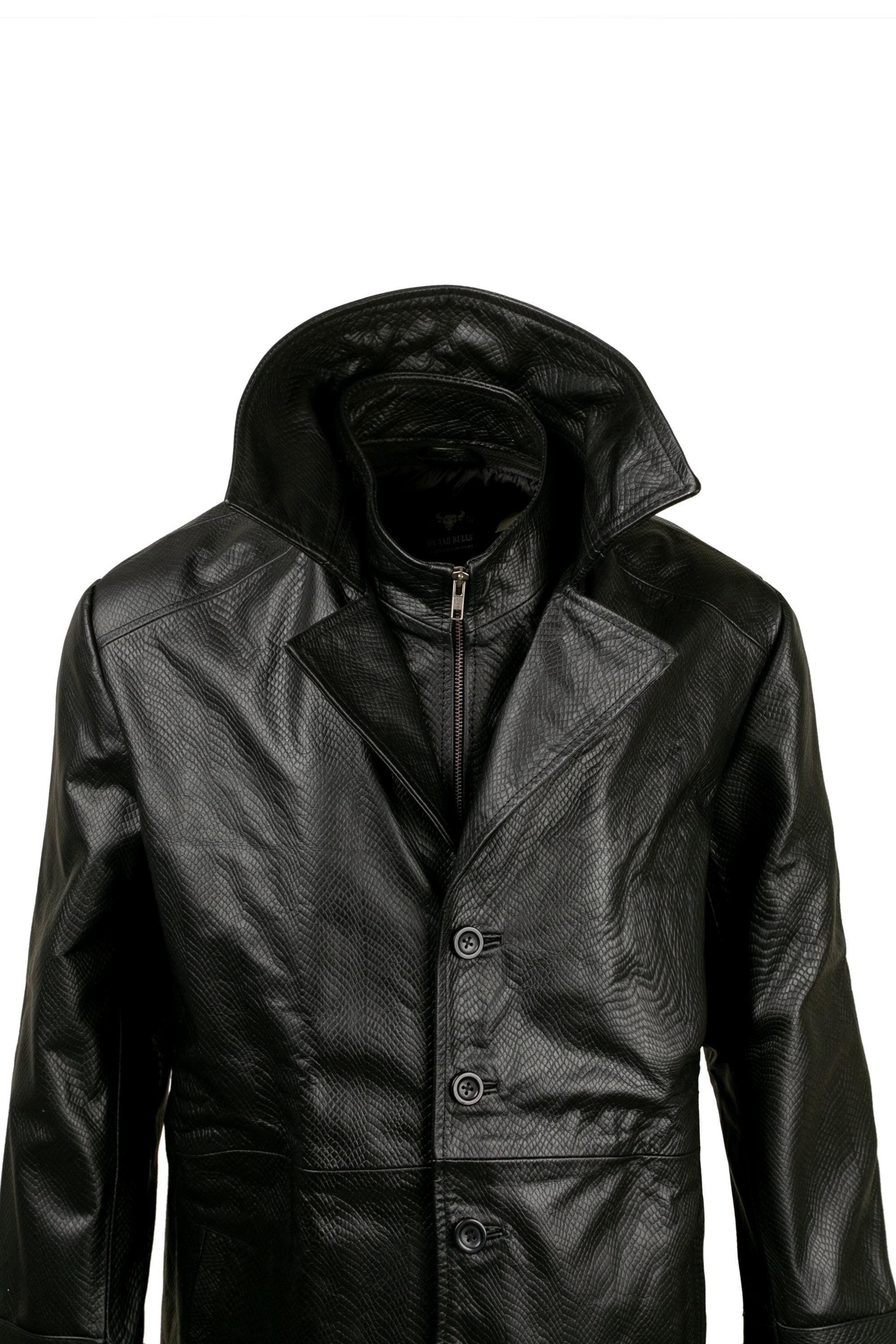 Neo Inspired Black Leather Trench Coat - Matrix Cosplay Costume