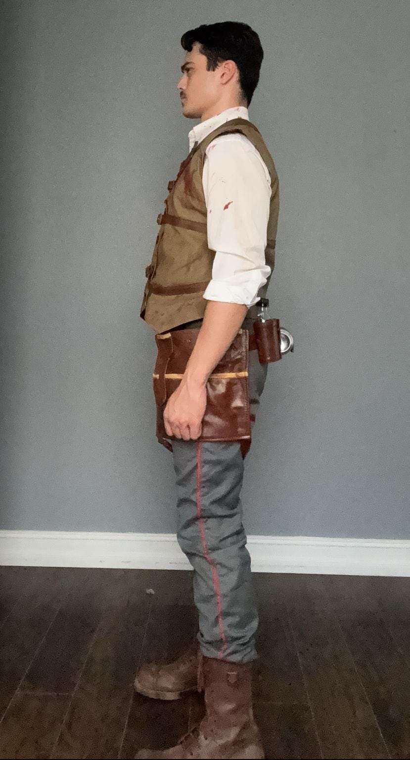 Edward Richtofen Primis Outfit COD – Tactical Leather Vest, Pants & Accessories Set by Ox and Bulls Handmade by OX and Bulls