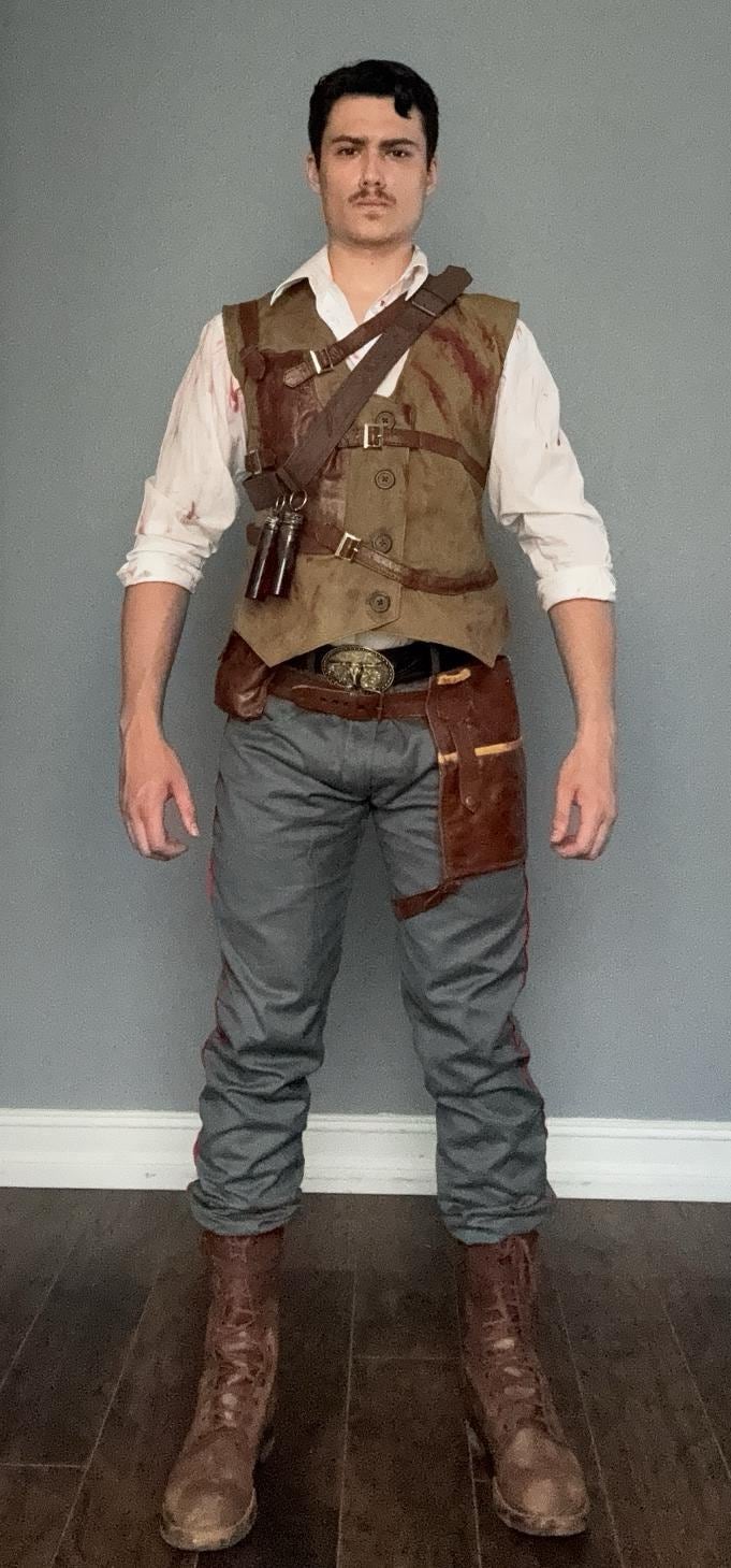 Edward Richtofen Primis Outfit COD – Tactical Leather Vest, Pants & Accessories Set by Ox and Bulls Handmade by OX and Bulls