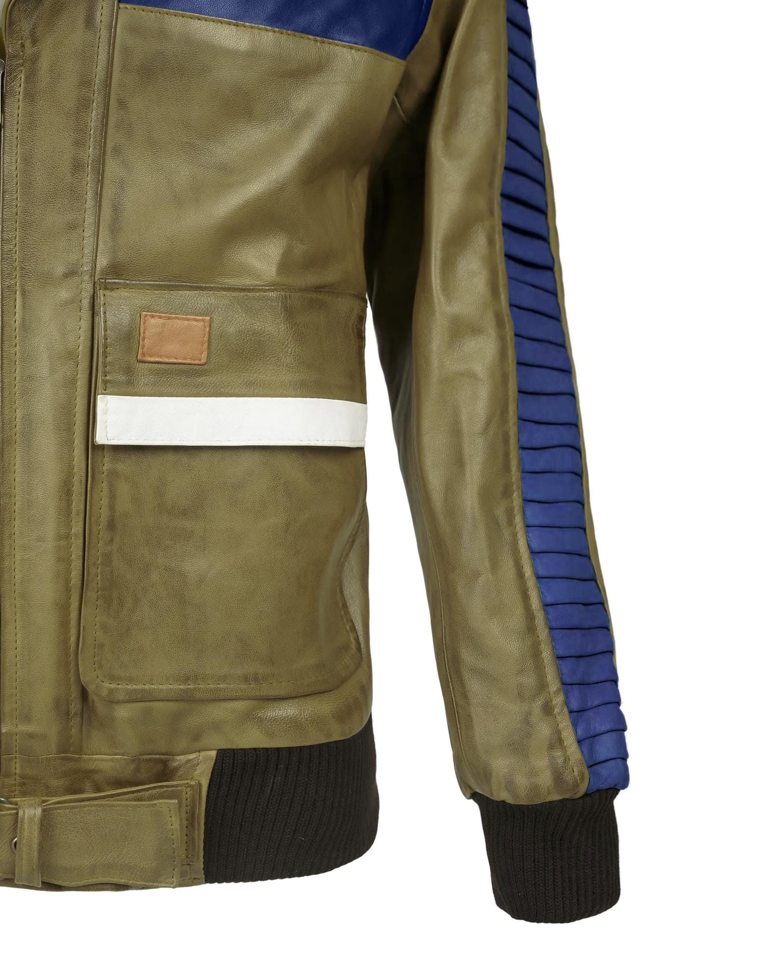 Handcrafted Green Blue Leather Sci-Fi Cosplay Jacket | Ox and Bulls Transformation Coat