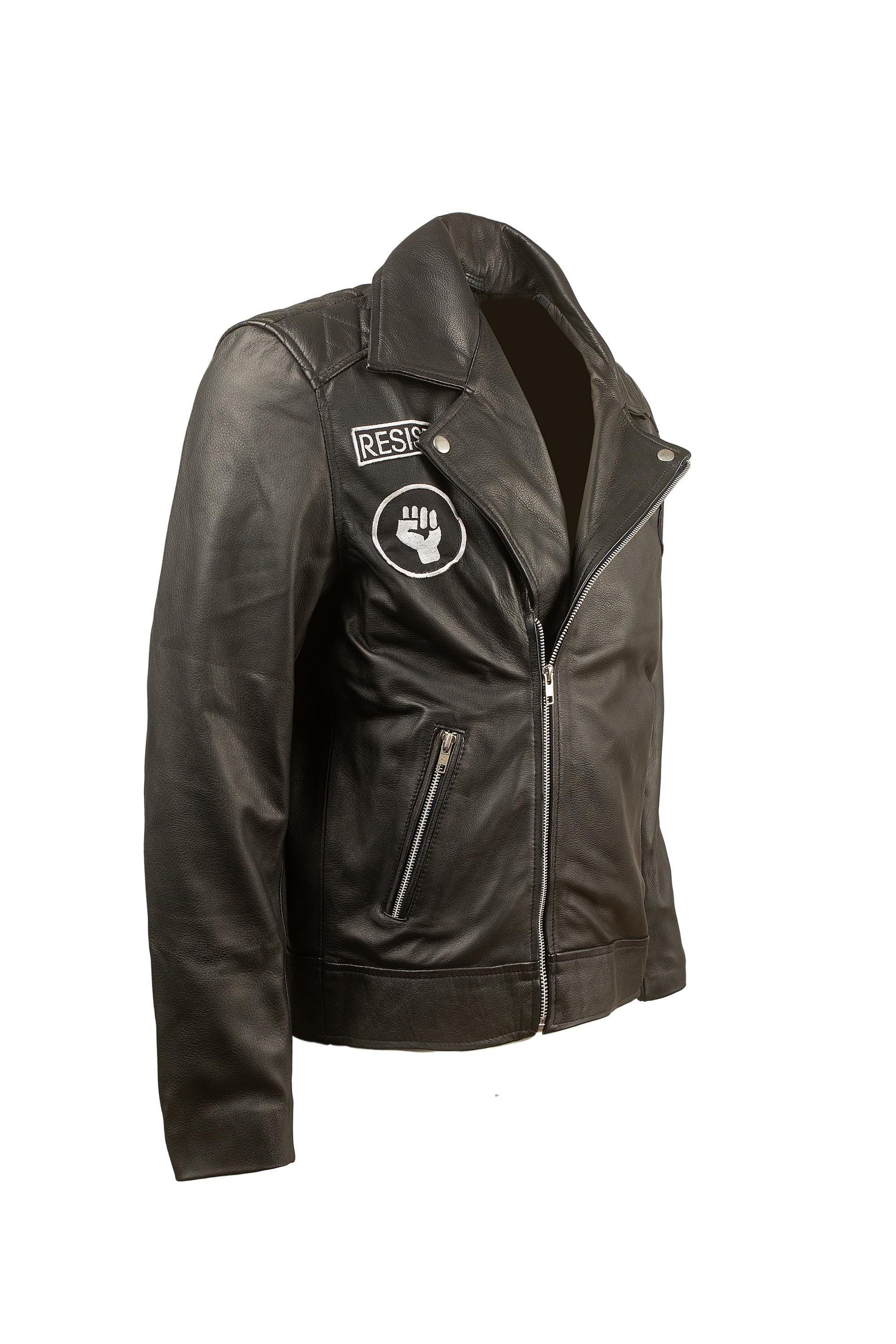 Che Guevara Cowhide Leather Biker Jacket | Handmade Punk Moto Jacket