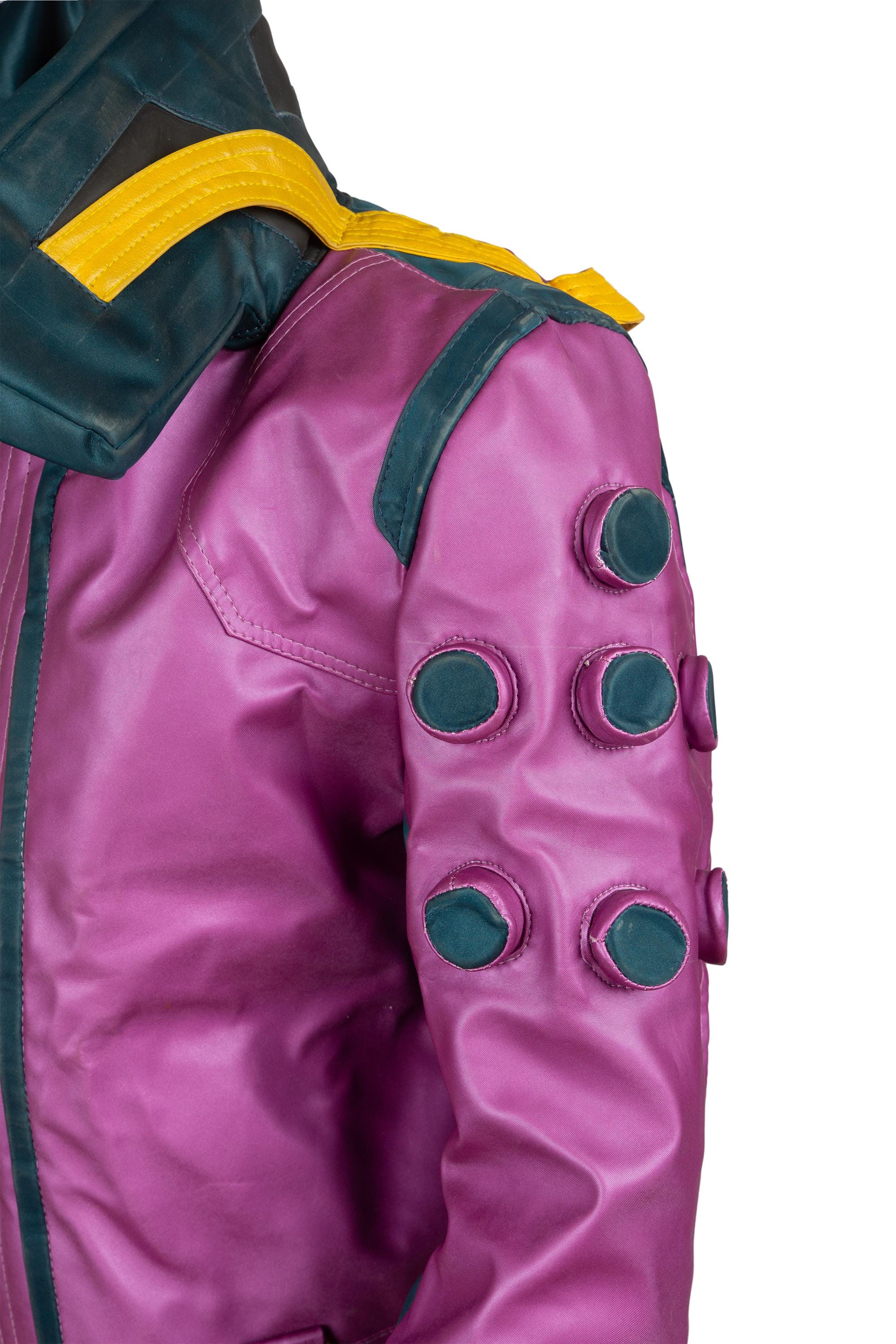 Futuristic Pink and Teal Leather Jacket – Cyberpunk Inspired Statement Piece by Ox & Bulls