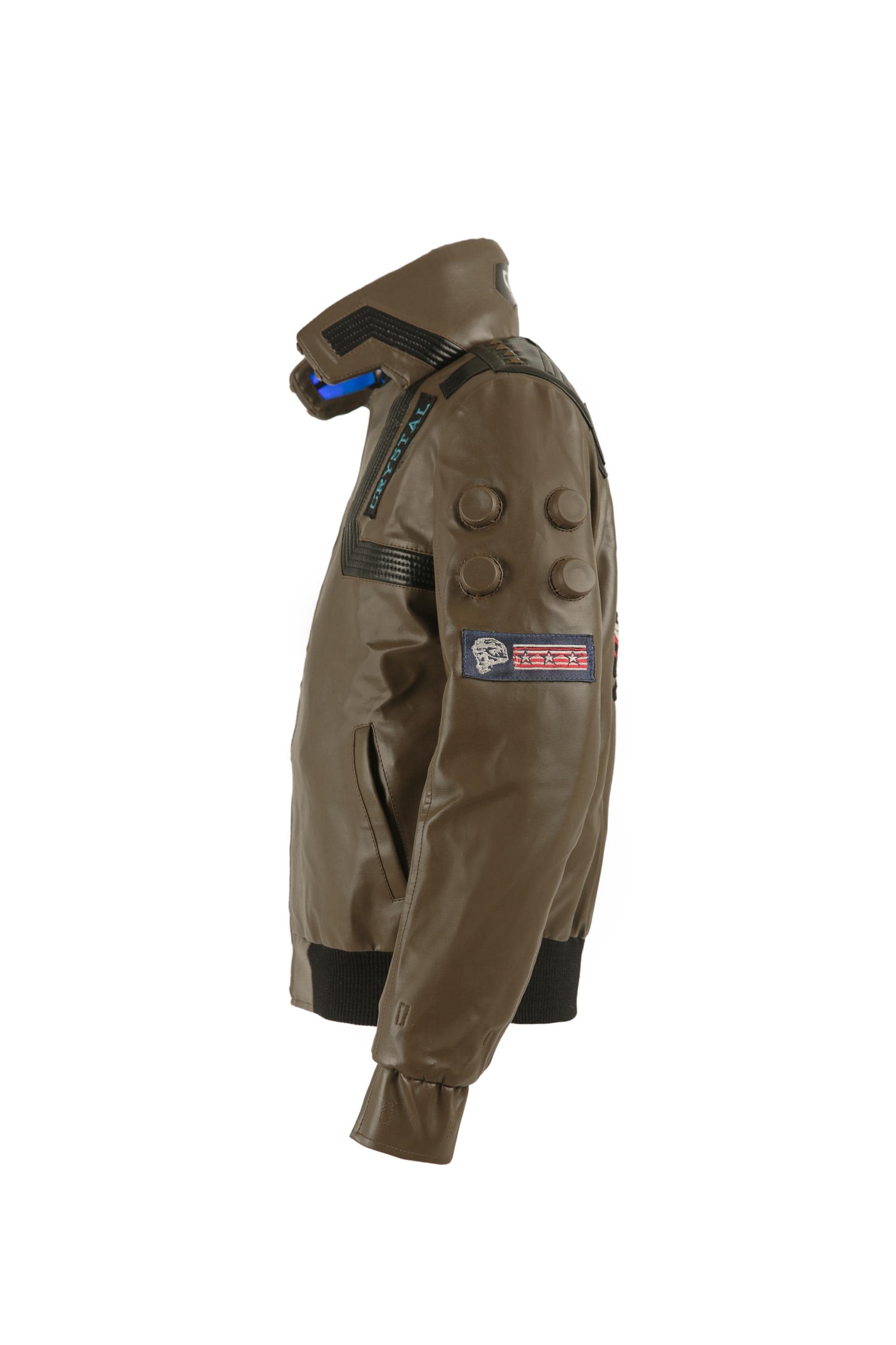 Cyberpunk Leather Jacket for Men – Futuristic Techwear Bomber Jacket – Sci Fi Streetwear Coat – Nexus 7 Inspired Moto Jacket – Gamer Fashion