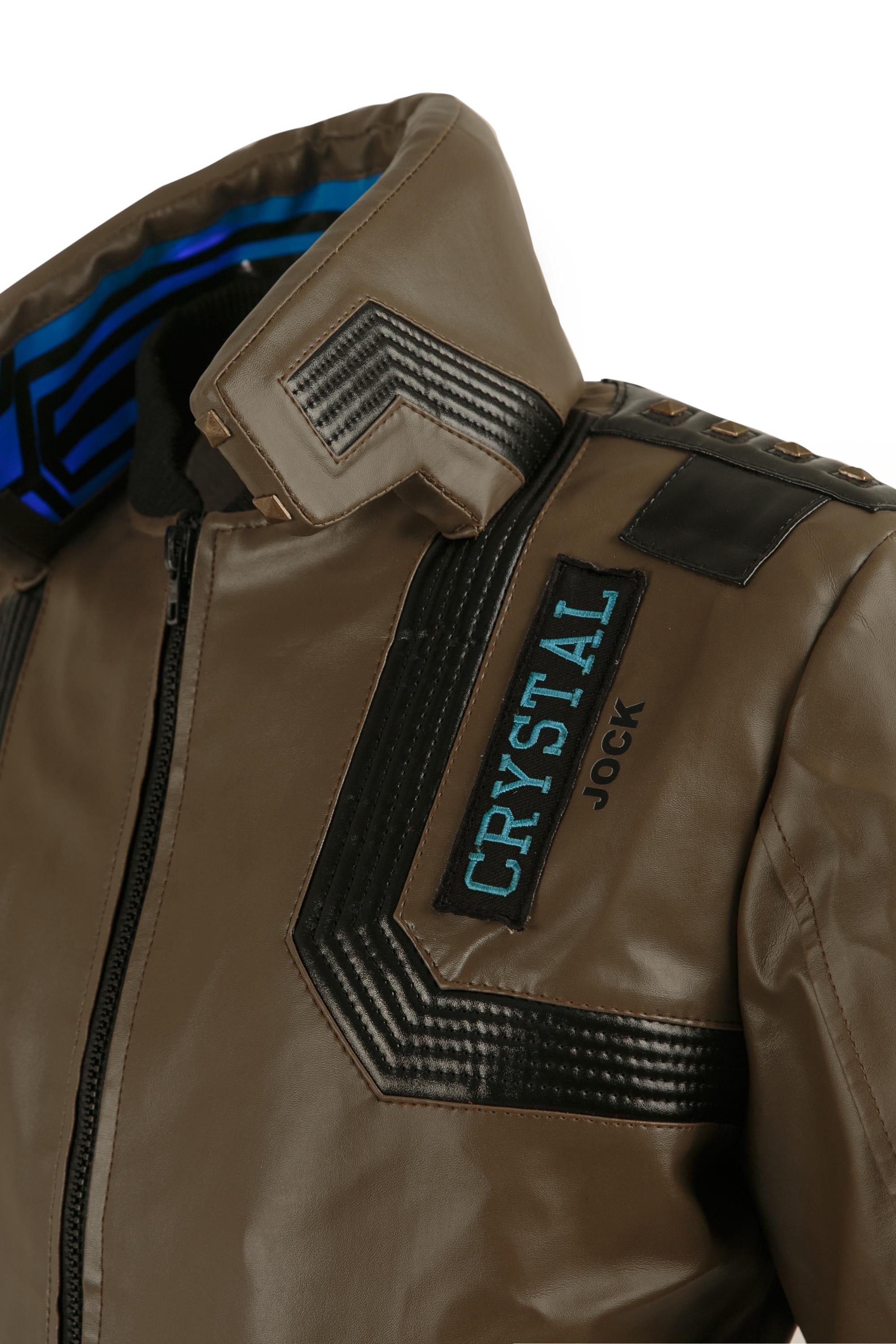 Cyberpunk Leather Jacket for Men – Futuristic Techwear Bomber Jacket – Sci Fi Streetwear Coat – Nexus 7 Inspired Moto Jacket – Gamer Fashion