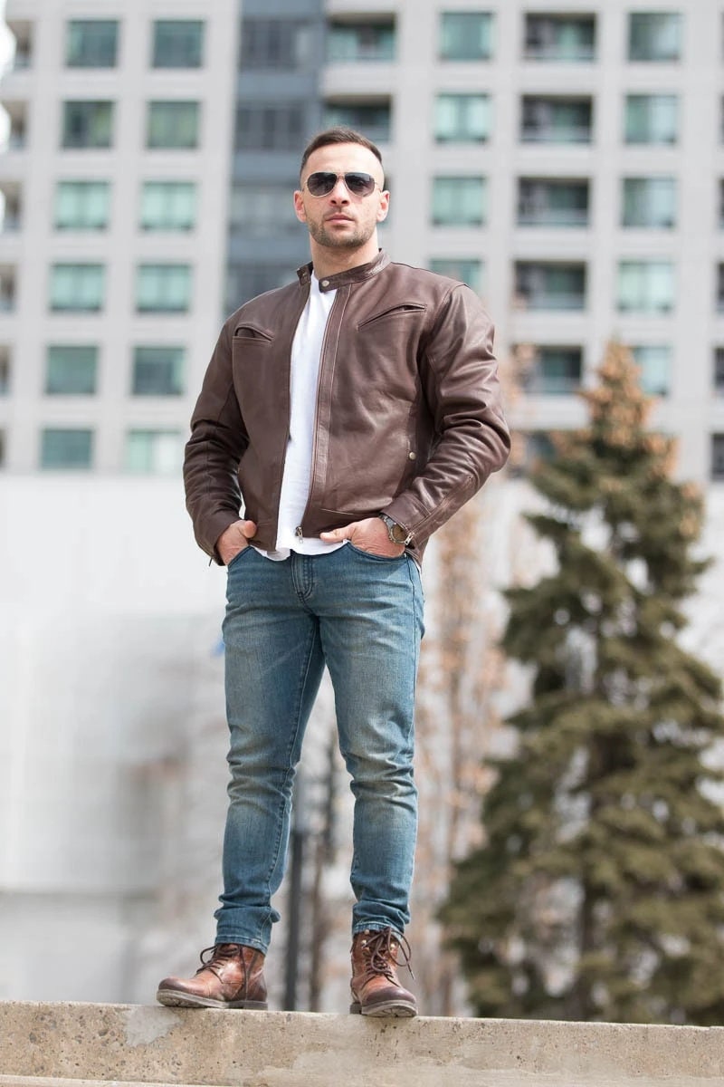 Handmade Plain Black Moto Style Jacket