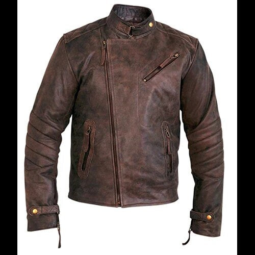 Handmade Floyd's Vintage Copper Cafe Racer Style Leather Jacket