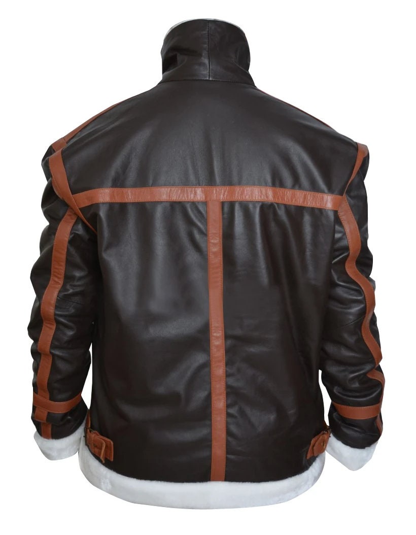 Handmade Leon Kennedy's Resident Evils Fur Jacket Costume Cosplay Handmade
