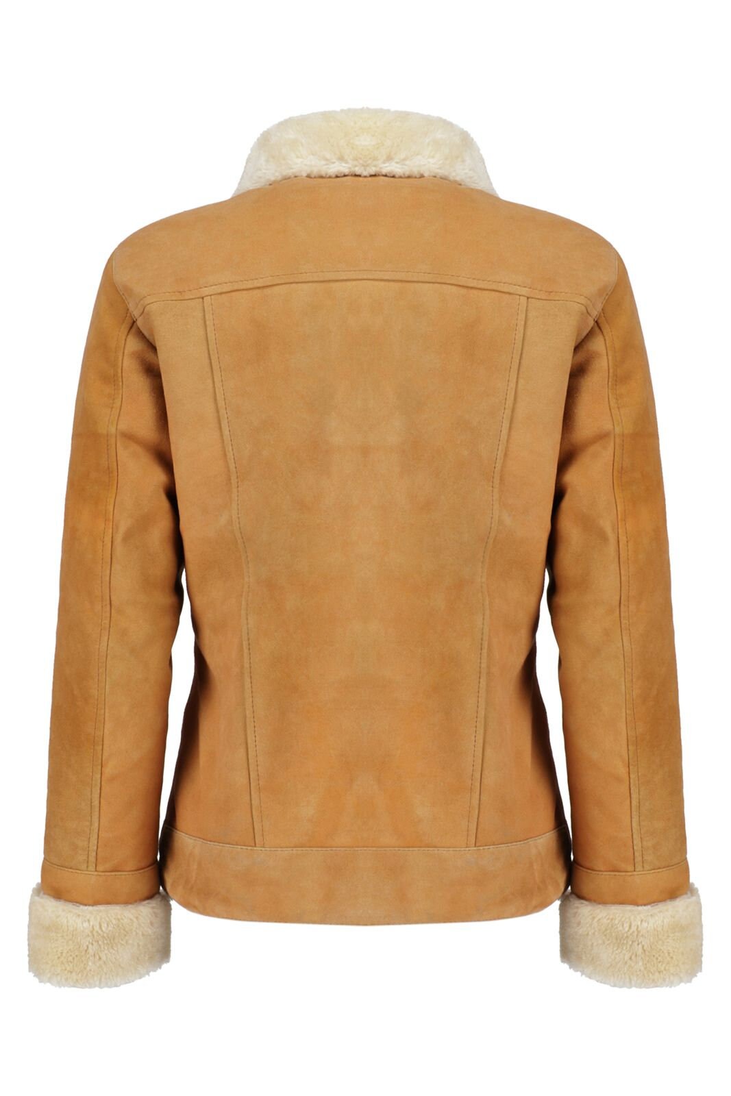 Handmade Brown Suede Bomber Fur Leather Jacket