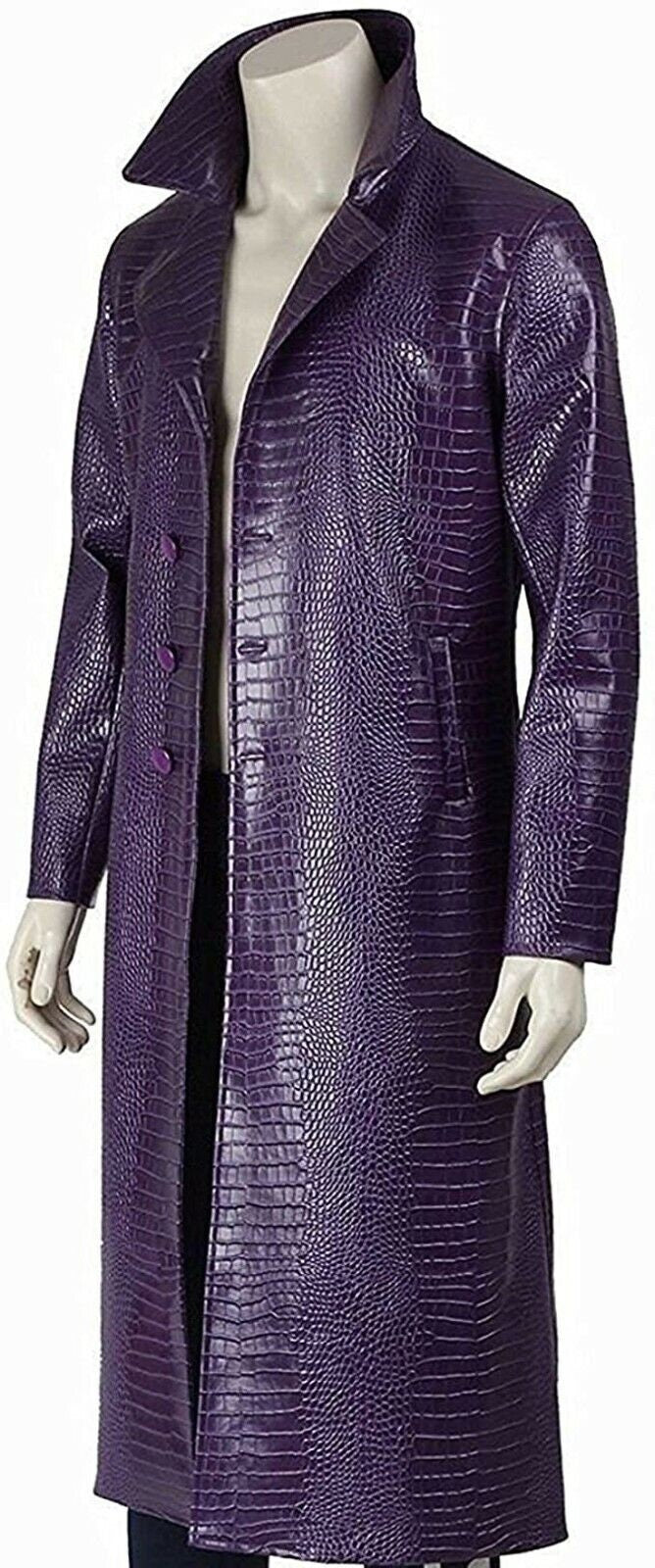 Handmade Jared Leto Joker Purple Trench Coat Cosplay Suicide Squad
