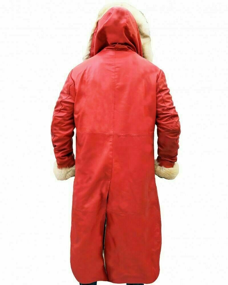 Handmade Santa Claus Leather Trench Coat Christmas Chronicles Kurt Russell Santa Clause Long Trench Coat Cosplay Coat