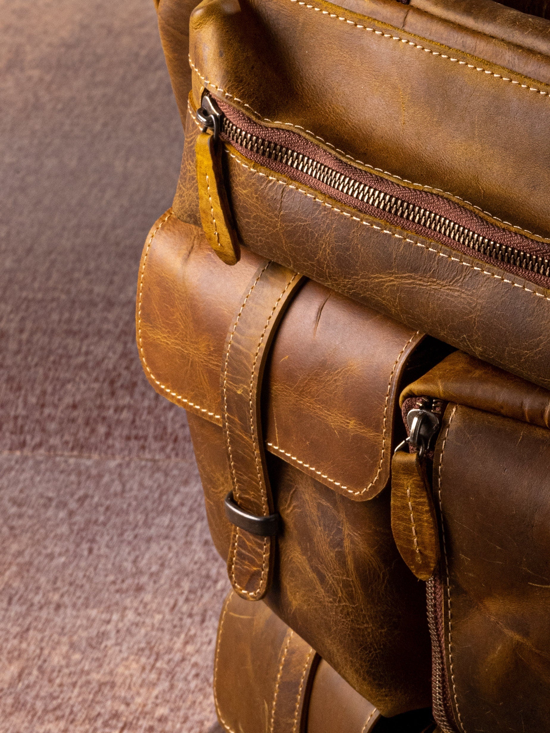 Handmade Leather Backpack, Travel Rucksack, Hiking Backpack For Men and Women, Unisex Rustic Vintage Backpack, Leather Bag.