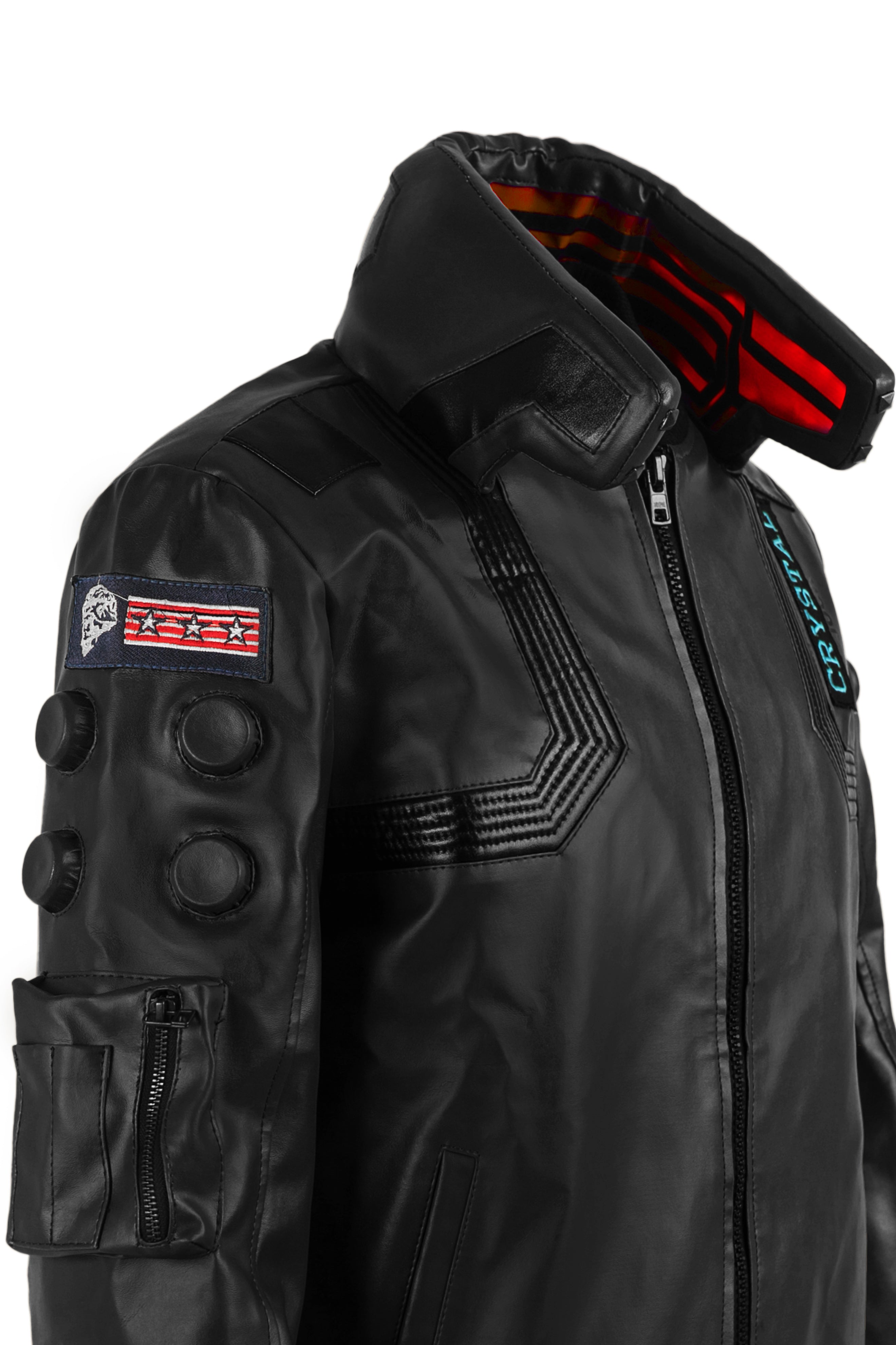 Cyberpunk 2077 Black Jacket V's Samurai Bomber Leather Jacket