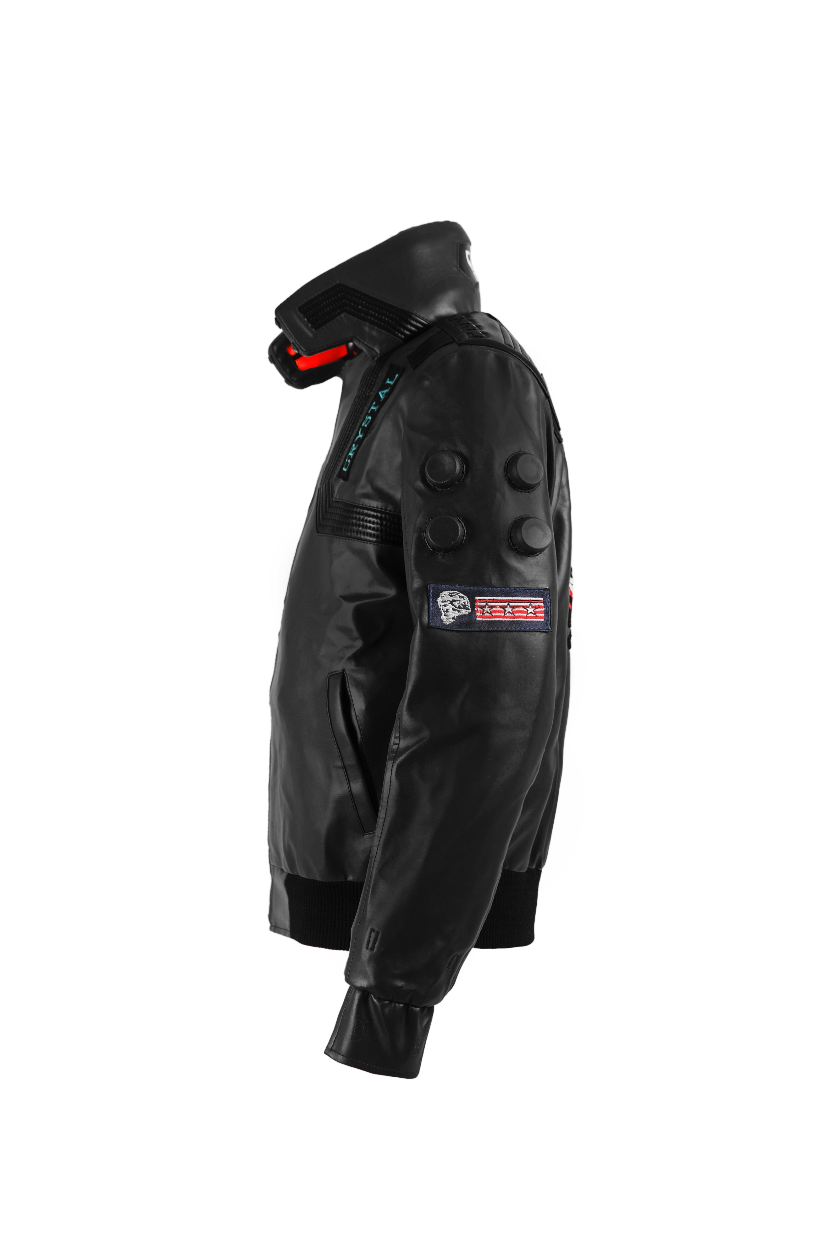 Cyberpunk 2077 Black Jacket V's Samurai Bomber Leather Jacket