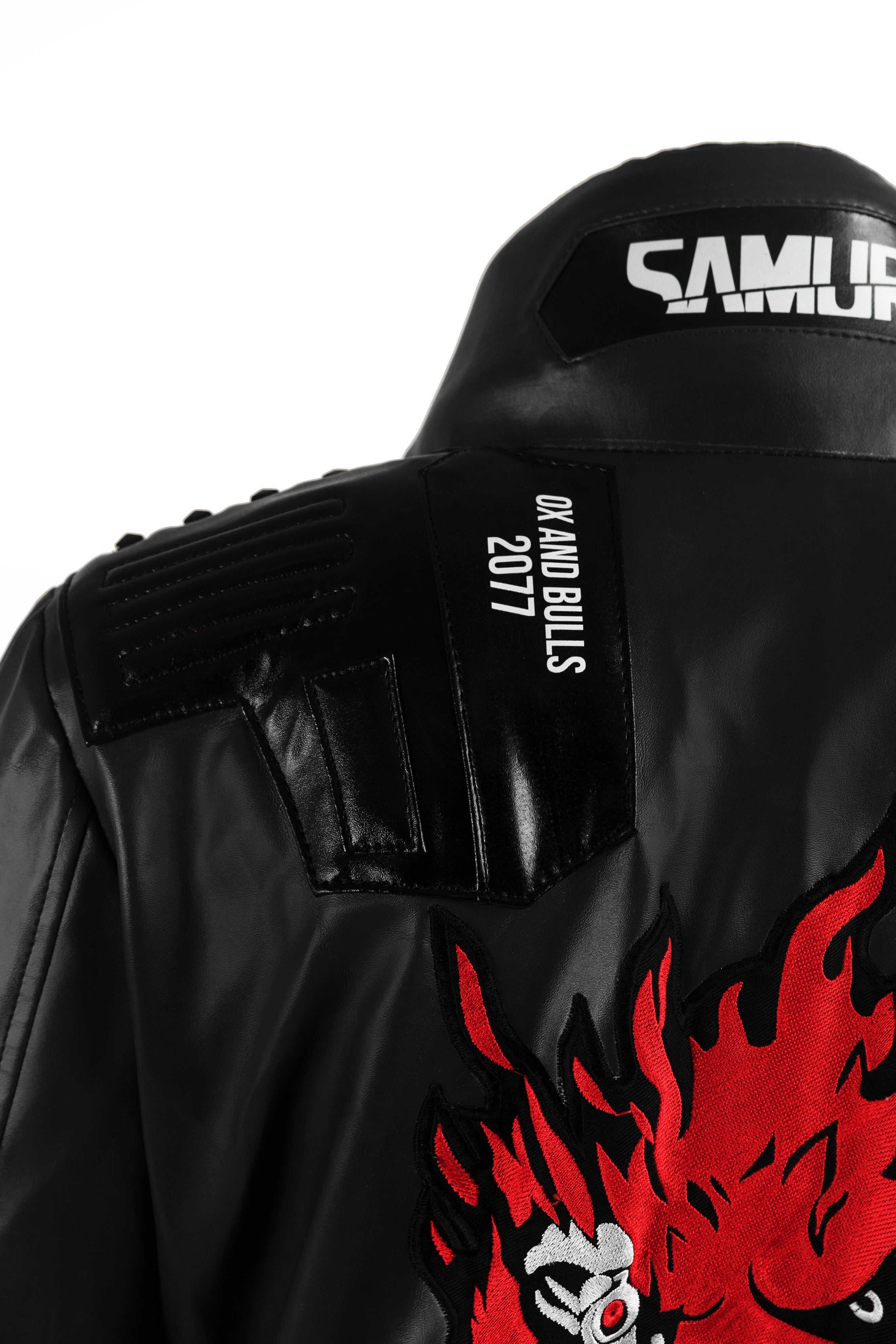 Cyberpunk 2077 Black Jacket V's Samurai Bomber Leather Jacket