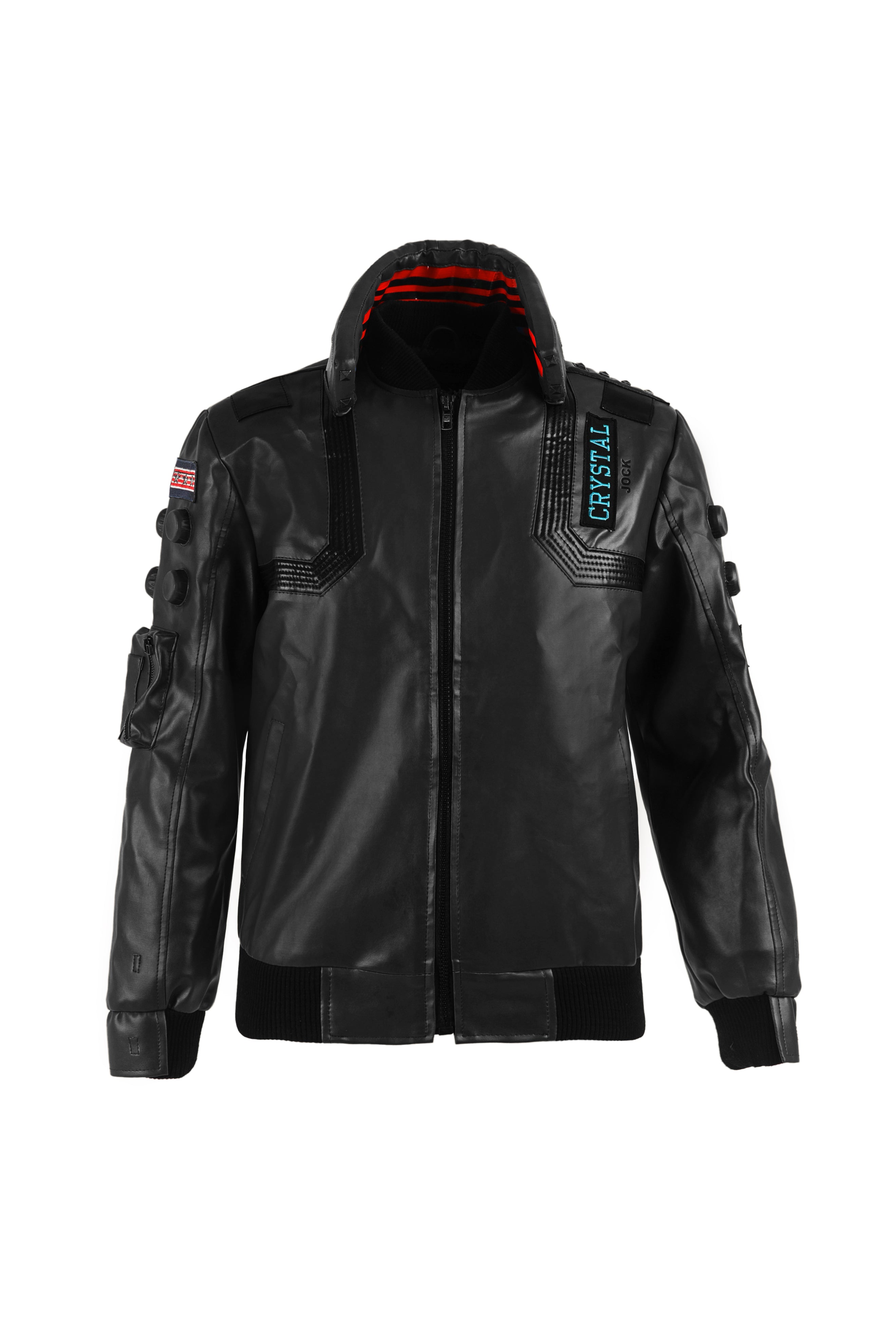 Cyberpunk 2077 Black Jacket V's Samurai Bomber Leather Jacket