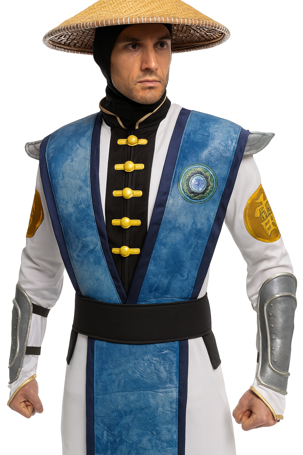 Rayden Mortal Kombat Cosplay Costume Suit with Vest Handcrafted by Ox and Bulls