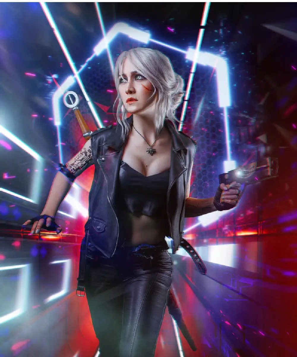 Cyberpunk 2077 Ciri Black Leather Vest