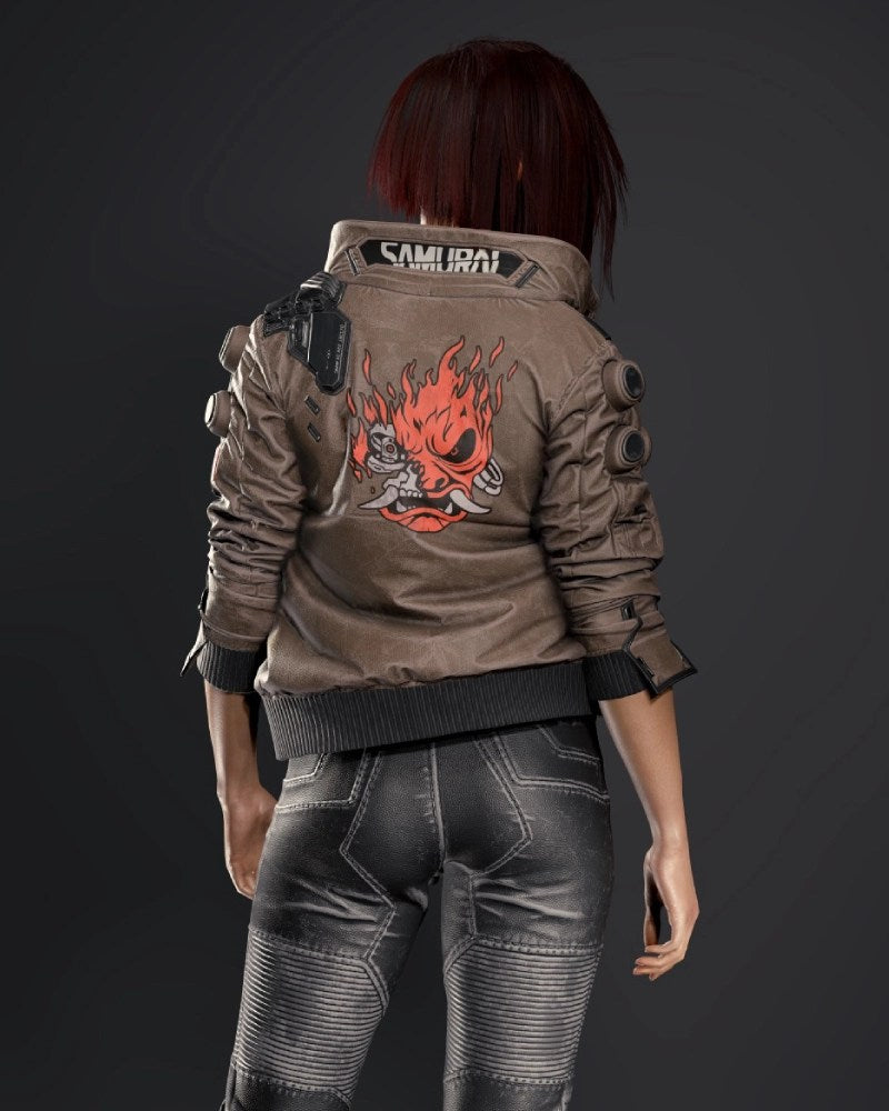 Cyberpunk 2077 Valerie Samurai Bomber Leather Jacket