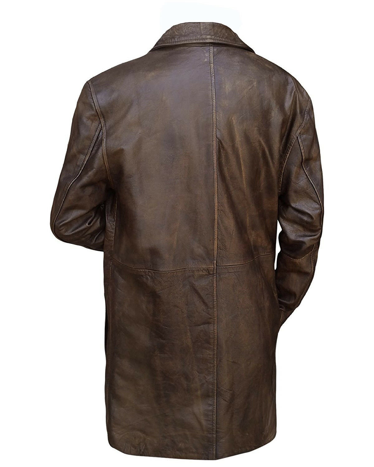 Handmade  Brown Distressed Leather Coat