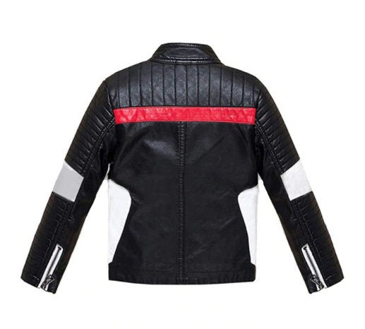 Handmade Cafe Racer Brando Motorcycle Faux Quilted Style Men's Black Biker Leather Jacket