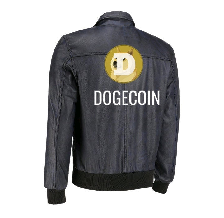 Handmade  Dogecoin Leather Jacket