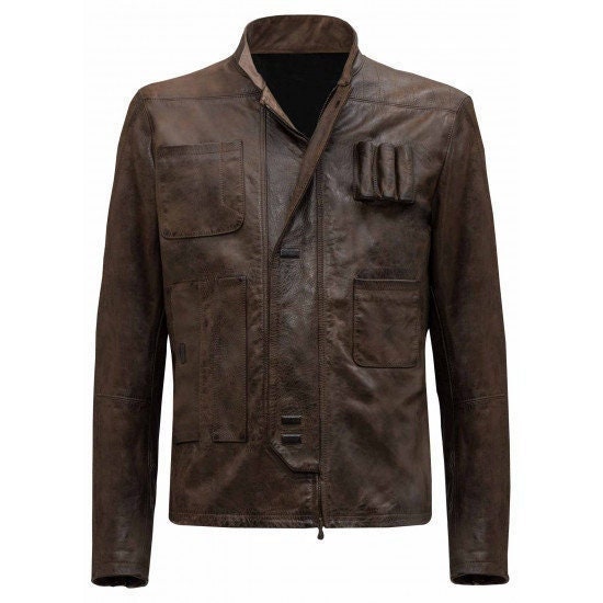 Handmade TFA Han Solo Leather Jacket handmade Cosplay Costume