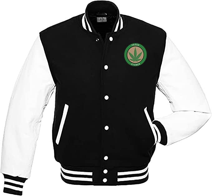 Handmade Pot Leaf Weed Cannabis Rastafarian Jacket High Times Varsity Jacket