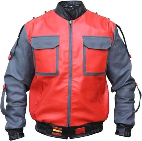 Handmade  Marty McFly 2 Leather jacket, BTTF Part ll Back to the future Michael J.Fox