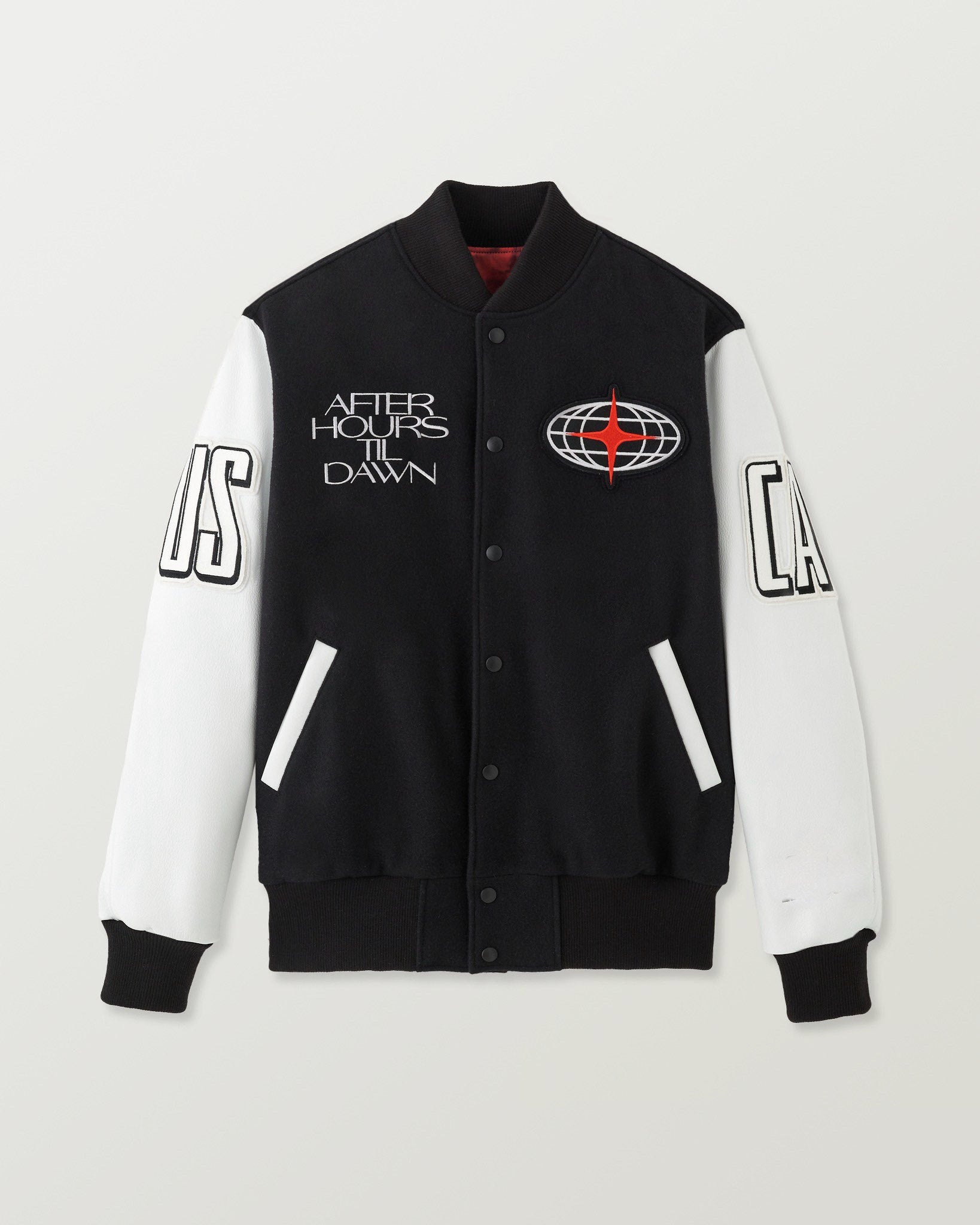 Handmade  Weeknd Stadium Varsity Jacket Black and White Handmade Cosplay