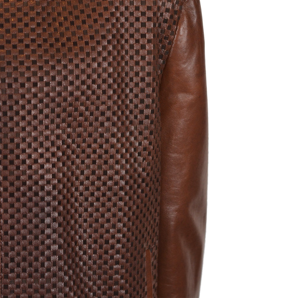 Ox and Bulls Mesh leather Dark Brown Jacket