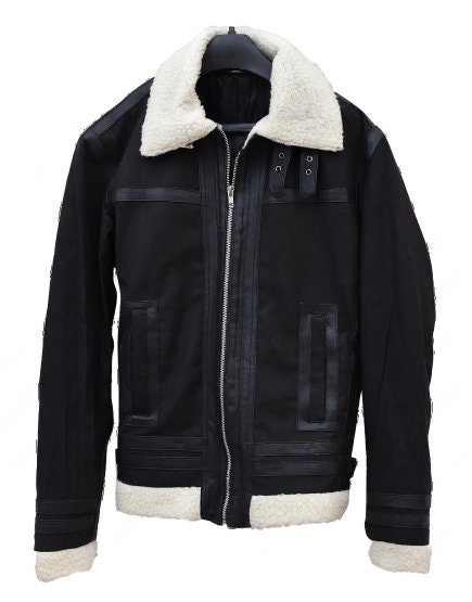 Handmade B3 Aviation Synthetic Fur Bomber Jacket Leather Coat