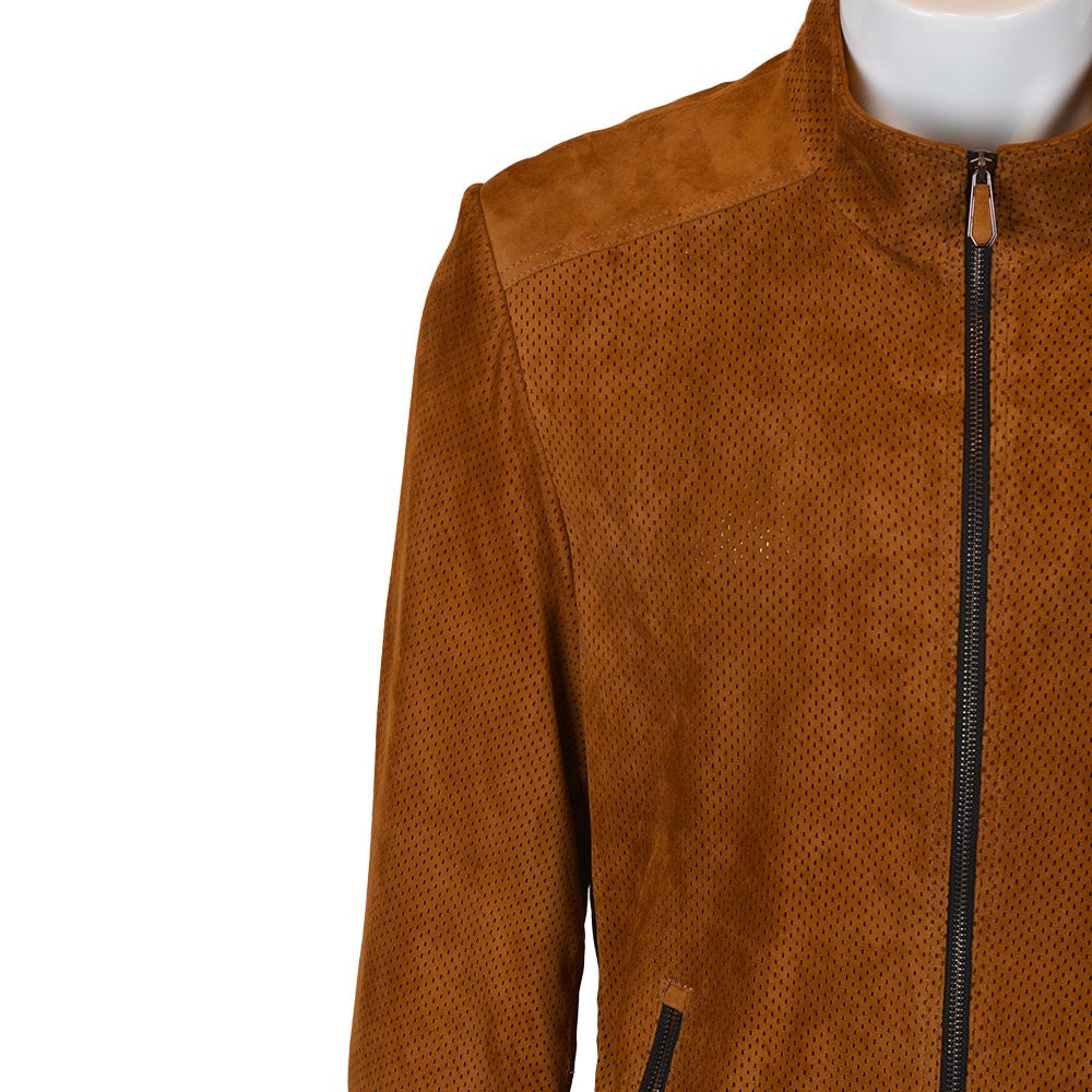 Ox and Bulls Mesh Dark Brown Suede Jacket