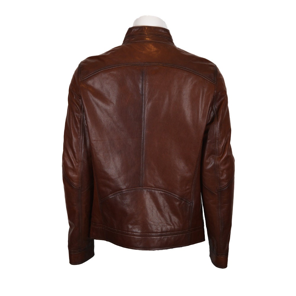 Ox and Bulls Dark Brown Classic Biker Leather Jacket