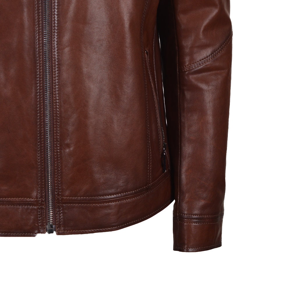 Ox and Bulls Dark Brown Classic Biker Leather Jacket