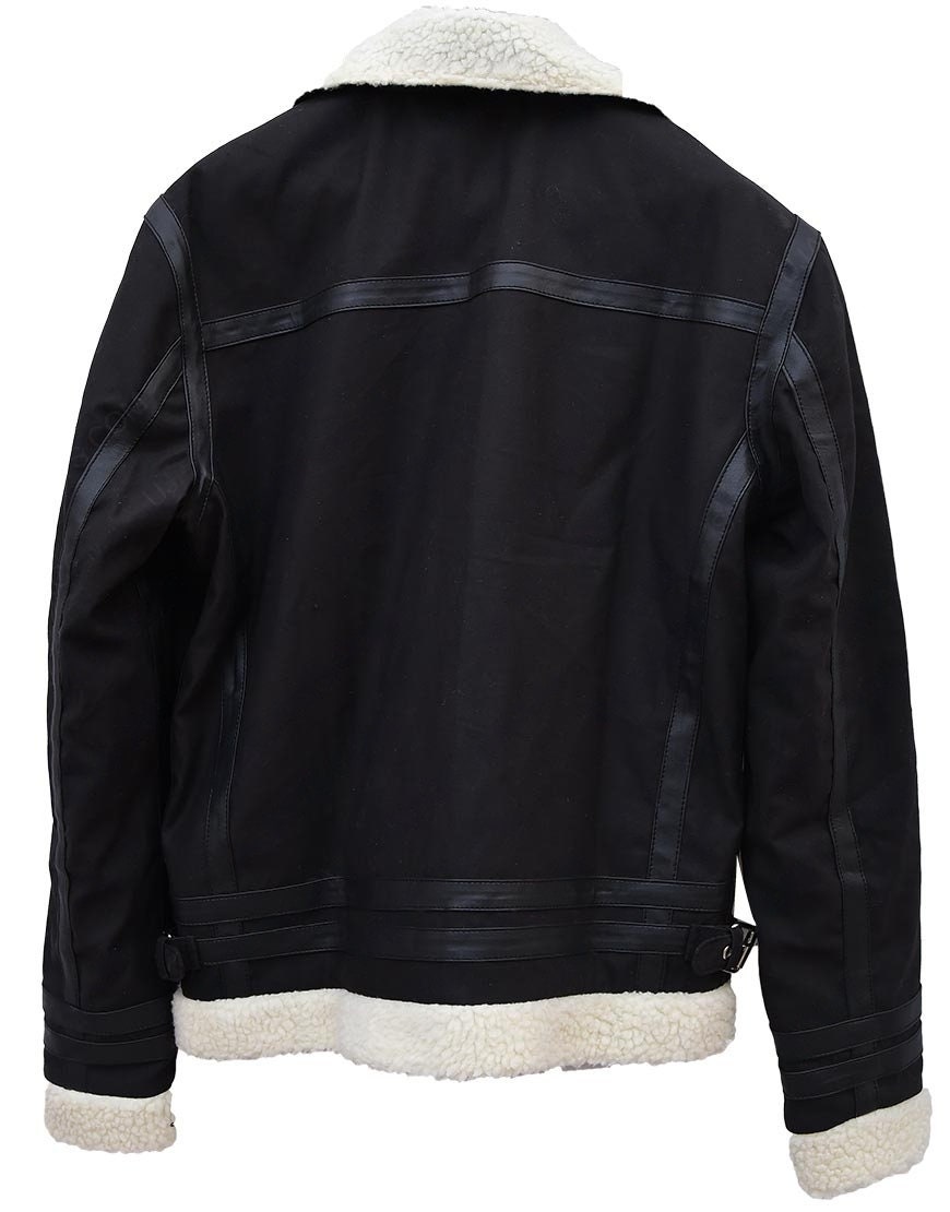 Handmade B3 Aviation Synthetic Fur Bomber Jacket Leather Coat