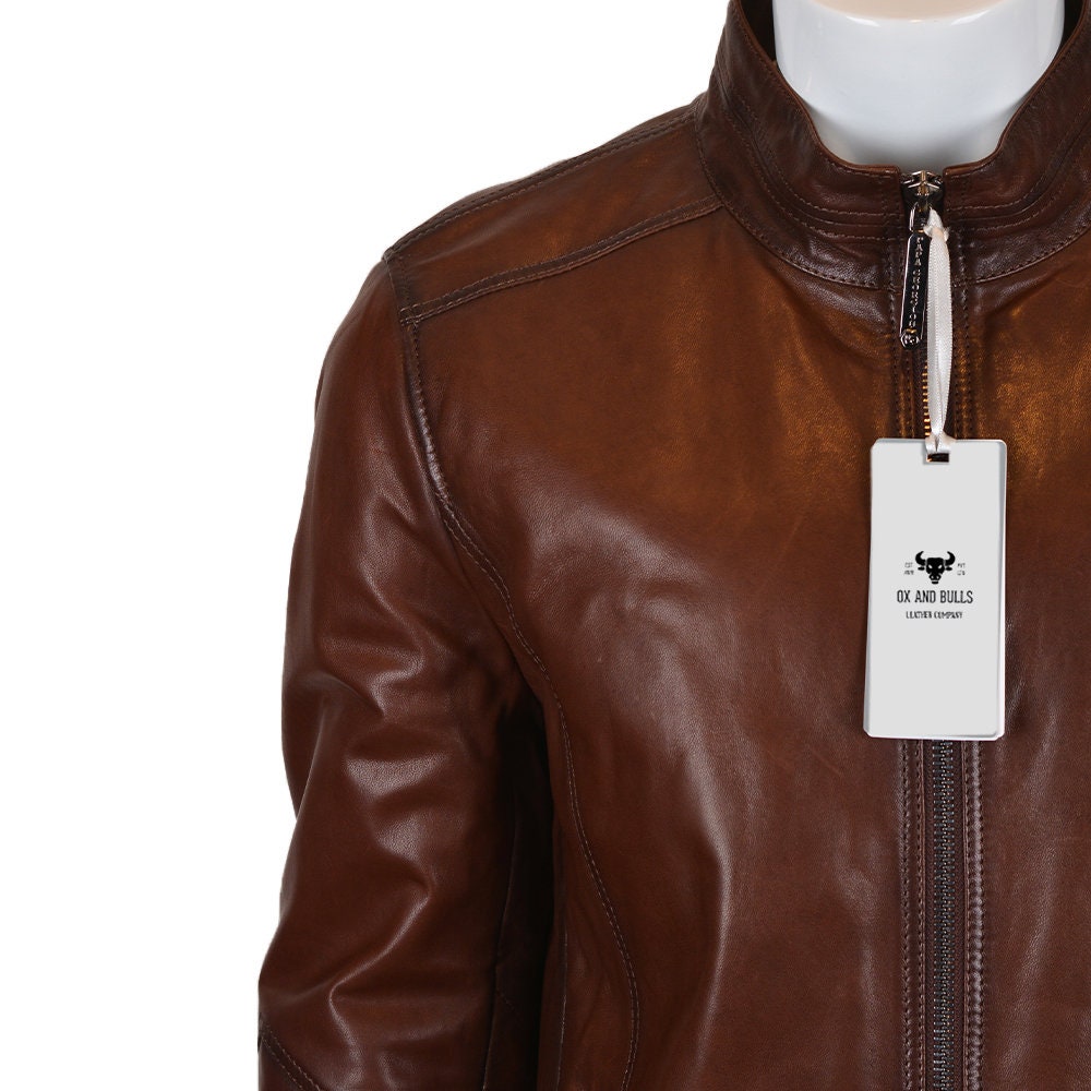 Ox and Bulls Dark Brown Classic Biker Leather Jacket