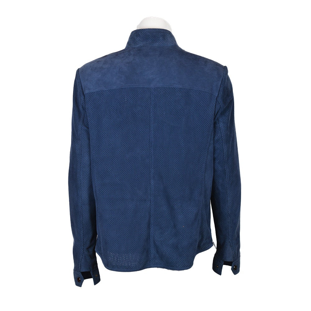 Ox and Bulls Blue Netted Mesh Suede Jacket