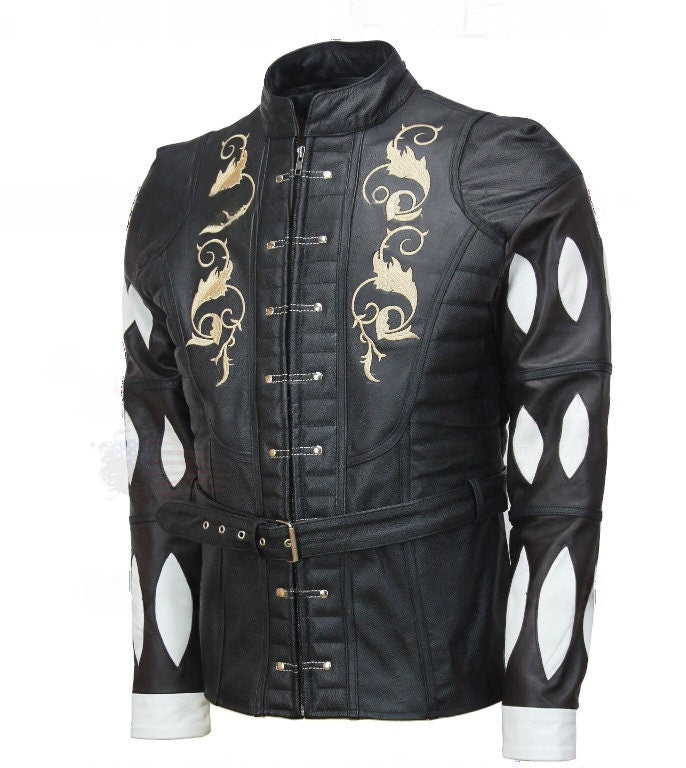 Baldur’s Gate 3 Astarion Cosplay Black Leather Jacket Gaming Costume Handmade to Size