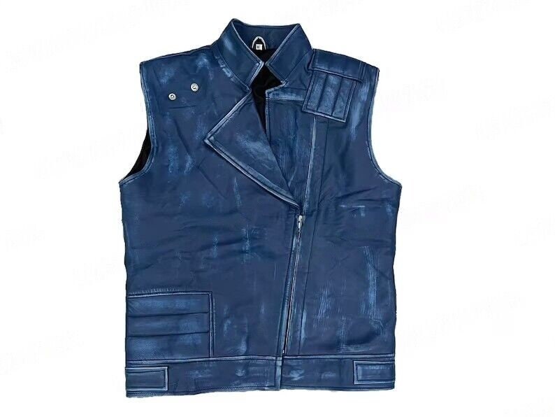 Jedi Survivor Distressed Leather Vest Jacket Cosplay Costume