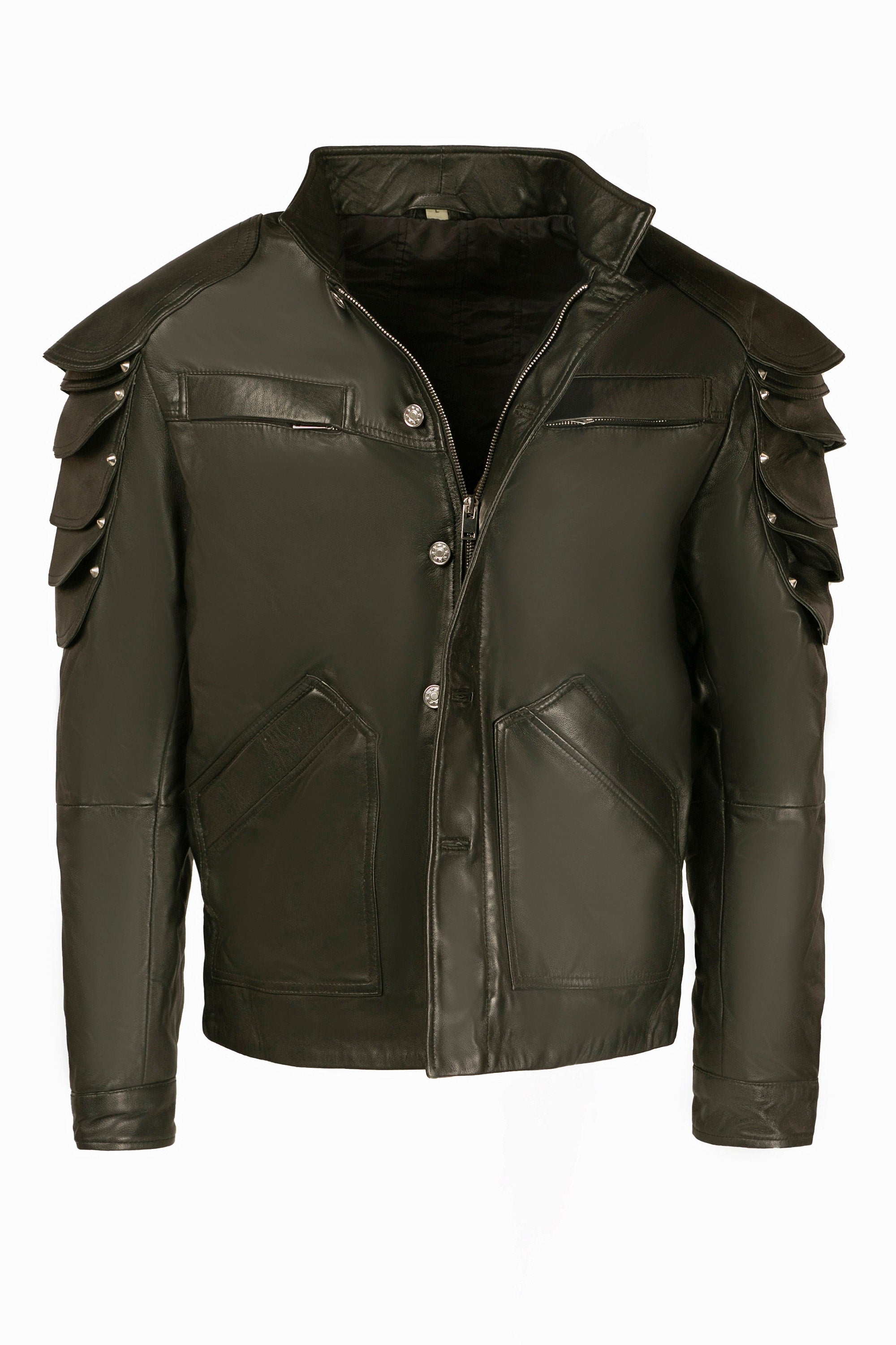 V's Samuraii Wolf School Leather Jacket for Cosplay Handcrafted by Ox and Bulls.